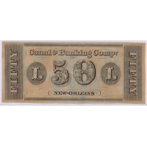 50 dolarów - 1800, The Canal & Banking Co. - New Orleans, LOUISIANA