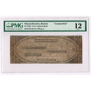 2 dolary 1842,The New England Bank - Boston, MASSACHUSETTS (CTFT.)