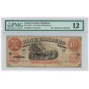 10 dolarów 1857, The Bank of Hamburg, SOUTH CAROLINA