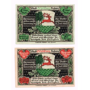 Szczytno (Ortelsburg) 1 mark , 75 fenigów 1920