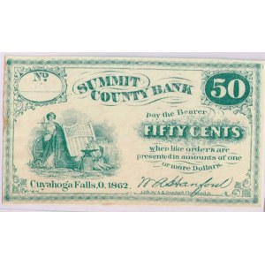 50 centów 1862, W.A. Hanford - Cuyahoga Falls, OHIO