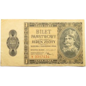 Polska, II RP, 1 złoty 1938, seria Y, rzadkie