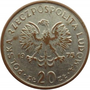 Polska, PRL, 20 złotych 1975, Nowotko, falsyfikat z epoki
