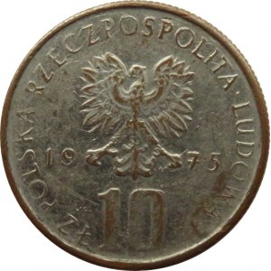 Polska, PRL, 10 złotych 1975, Prus, falsyfikat z epoki