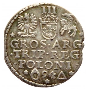 Zygmunt III Waza, trojak 1594, Malbork, piękna patyna