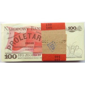 Polska, PRL, paczka bankowa 100 złotych 1988, seria TN