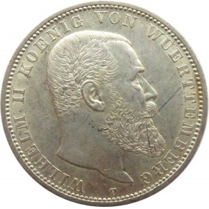 Niemcy, Wirtembergia, Wilhelm II, 5 marek 1913 F, Stuttgart