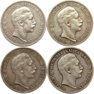 Niemcy, Prusy, Wilhelm II, lot 5 marek 1894-1902 A, Berlin