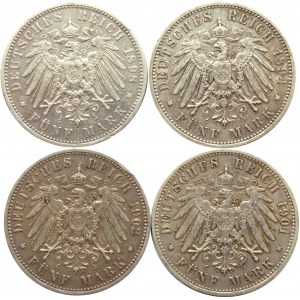 Niemcy, Prusy, Wilhelm II, lot 5 marek 1894-1902 A, Berlin