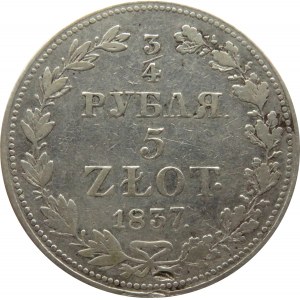 Mikołaj I, 3/4 rubla/5 złotych 1837 MW, Warszawa