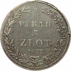 Mikołaj I, 3/4 rubla/5 złotych 1837 HG, Petersburg