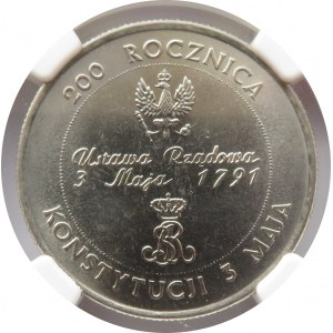 Polska, III RP, 10000 złotych 1991, Rocznica Konstytucji 3 Maja, NGC MS66