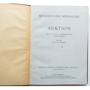 2 katalogi Aukcyjne, G. Hirsch - Monachium, grudzień 1964, marzec 1965
