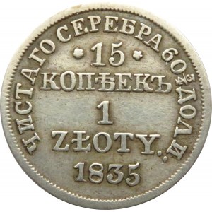 Mikołaj I, 15 kopiejek/1 złoty 1835 MW, Warszawa