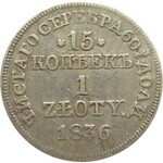 Mikołaj I, 15 kopiejek/1 złoty 1836 MW, Warszawa