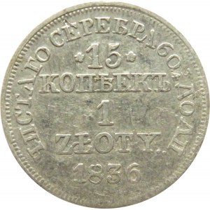 Mikołaj I, 15 kopiejek/1 złoty 1836 MW, Warszawa