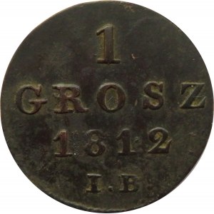 Księstwo Warszawskie, 1 grosz 1812 I.B., Warszawa