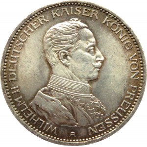 Niemcy, Prusy, Wilhelm II, 3 marki 1914 A, Berlin, UNC-