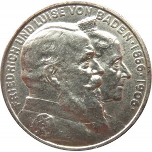 Niemcy, Badenia, Fryderyk, 2 marki 1906, Złote Gody