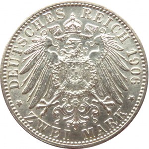 Niemcy, Badenia, Fryderyk, 2 marki 1906, Złote Gody