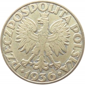 Polska, II RP, Żaglówka, 5 złotych 1936, Warszawa