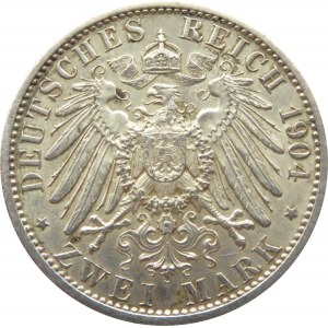 Niemcy, Meklemburgia, Fryderyk Franz 2 marki 1904 A, Berlin