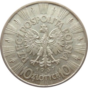 Polska, II RP, Józef Piłsudski, 10 złotych 1937, Warszawa