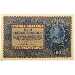 Polska, II RP, 100 marek 1919, IE seria S, UNC