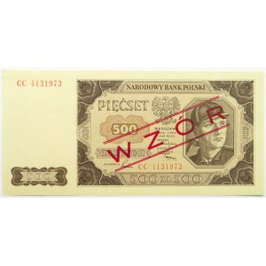 Polska, RP, 500 złotych 1948, seria CC, WZÓR