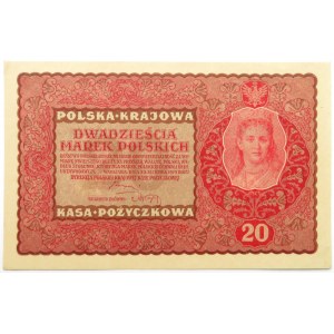 Polska, II RP, 20 marek 1919, II seria DG, UNC