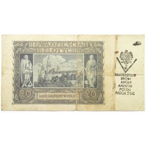 Polska, Generalna Gubernia, 20 złotych 1940, seria G, NADRUK POWSTAŃCZY