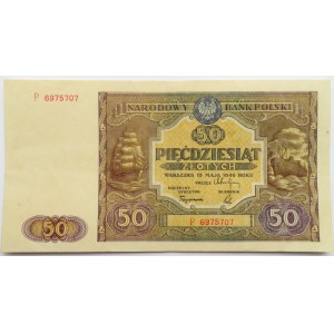 Polska, RP, 50 złotych 1946, seria P, ładne