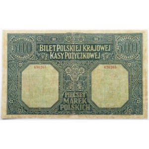 Polska, DYREKCJA, 500 marek 1919, numer 636265, bardzo rzadkie