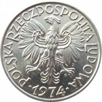 Polska, PRL, Rybak, 5 złotych 1974, IDEALNE, UNC