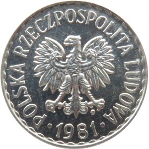 Polska, PRL, 1 złoty 1981, IDEALNE, UNC
