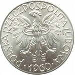 Polska, PRL, Rybak, 5 złotych 1960, wspaniały egzemplarz, UNC