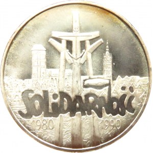 Polska, III RP 100000 złotych 1990, 10 lat Solidarności, menniczy egzemplarz