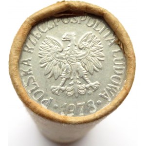 Polska, PRL, 1 złoty 1978, rolka bankowa 1X50 sztuk, UNC