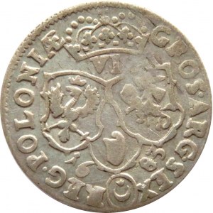 Jan III Sobieski, szóstak 1683 TLB, Bydgoszcz, herb Leliwa, 12 klejnotów w koronie