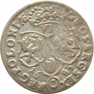 Jan III Sobieski, szóstak 1683 TLB, Bydgoszcz, herb Leliwa, 12 klejnotów w koronie