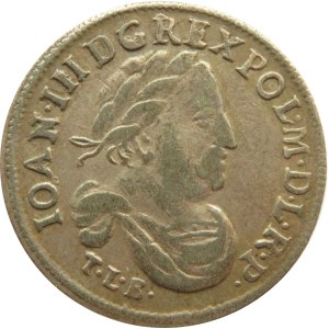 Jan III Sobieski, szóstak 1683 TLB, Bydgoszcz, herb Leliwa, 10 klejnotów w koronie