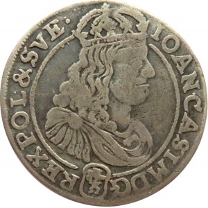 Jan II Kazimierz, szóstak 1667 TLB, Bydgoszcz, kropki nad tarczami