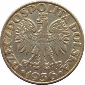 Polska, II RP, Żaglówka, 2 złote 1936, Warszawa