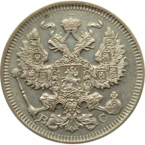 Rosja, Mikołaj II, 20 kopiejek 1913 BC, Petersburg, UNC