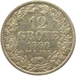 Niemcy, Brema, 12 grote 1860, srebro