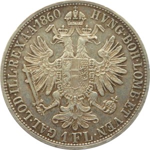 Austro-Węgry, Franciszek Józef I, 1 floren 1860 A, Wiedeń