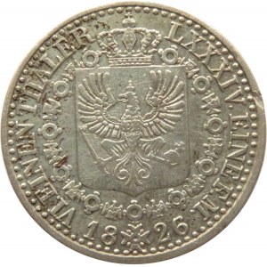 Niemcy, Prusy, Fryderyk Wilhelm III, 1/6 talara 1826 A, Berlin