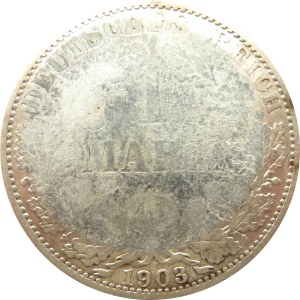 Niemcy, Prusy, próbne odbicie 10 marek w złocie na 1 marce z 1903, rzadkie