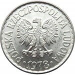 Polska, PRL, 1 złoty 1978 bez znaku, UNC