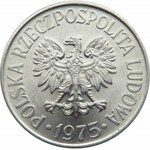 Polska, PRL, 50 groszy 1975 bez znaku mennicy, Warszawa, UNC